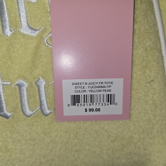 Juicy Couture Sweet n Juicy FR Yellow Pear Tote Bag with Strawberry - Picture 6 of 7